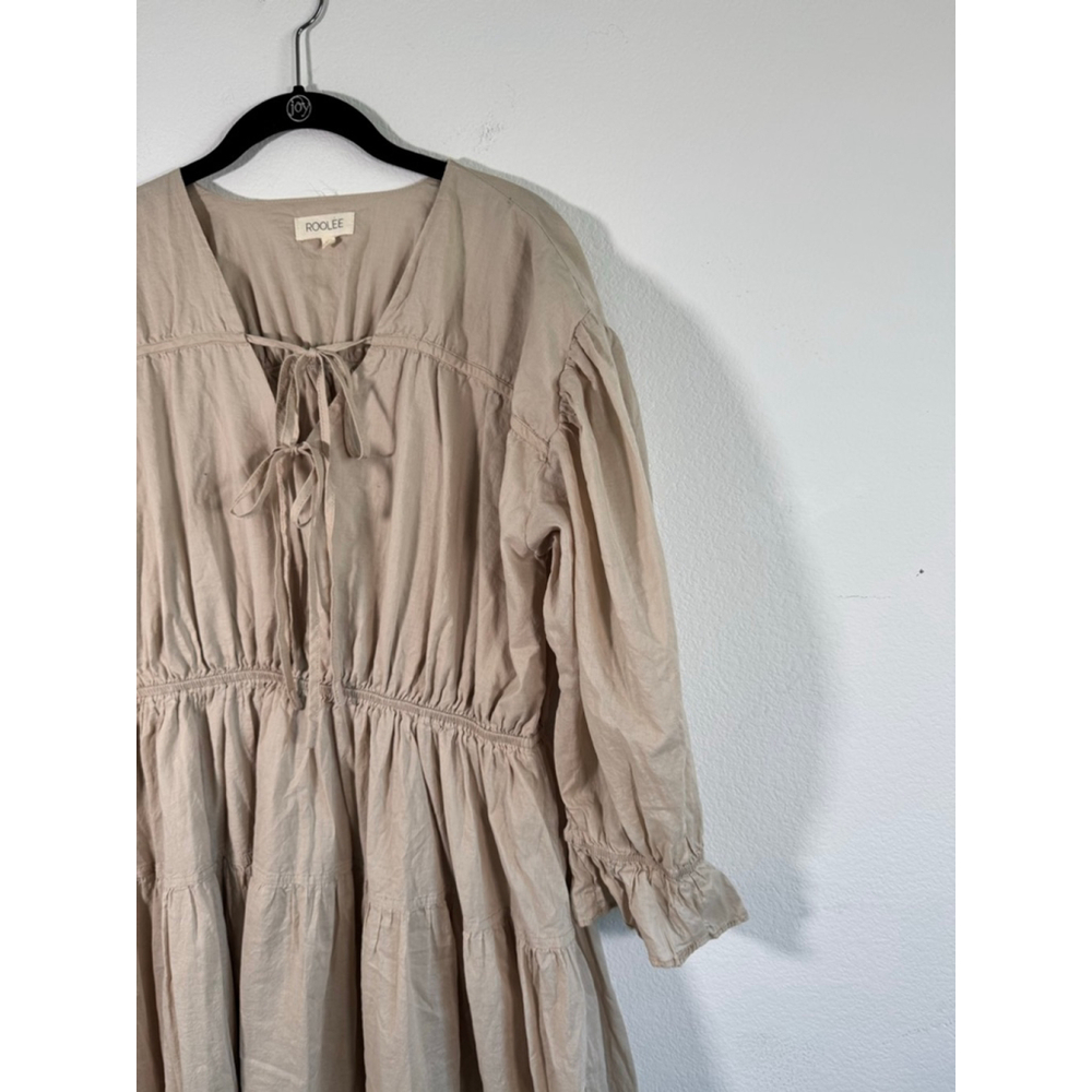 Women's ROOLEE Beige Midi Dress M - Picture 5 of 13